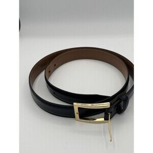 Allen Edmonds Dress Belt Calfskin Leather Black 100/40 Gold Buckle 45"